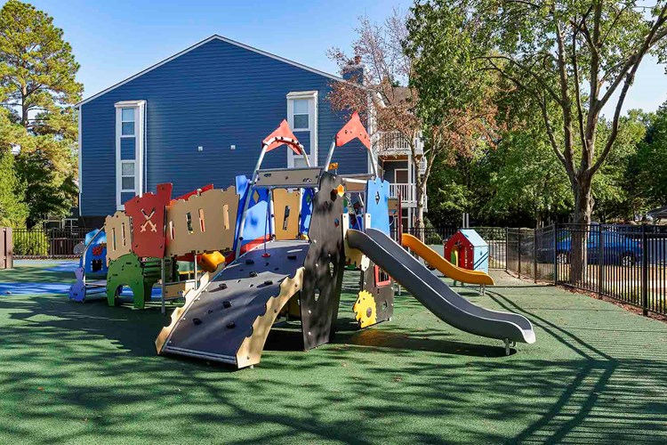 Playground areas throughout for pre-school and school-age children