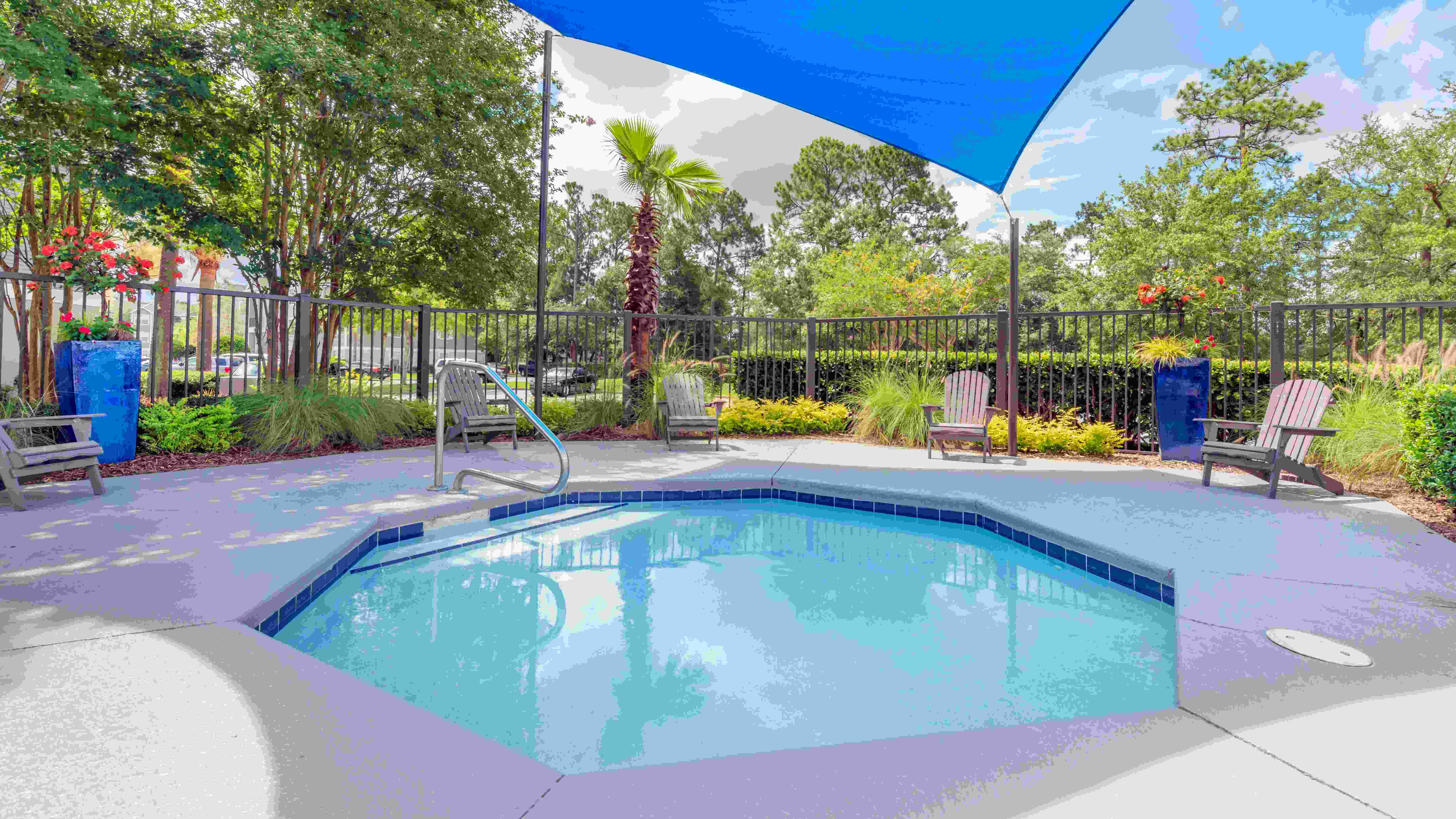 Our wading pool is a haven of enjoyment and relaxation, perfect for kids or adults to cool off under the shade.