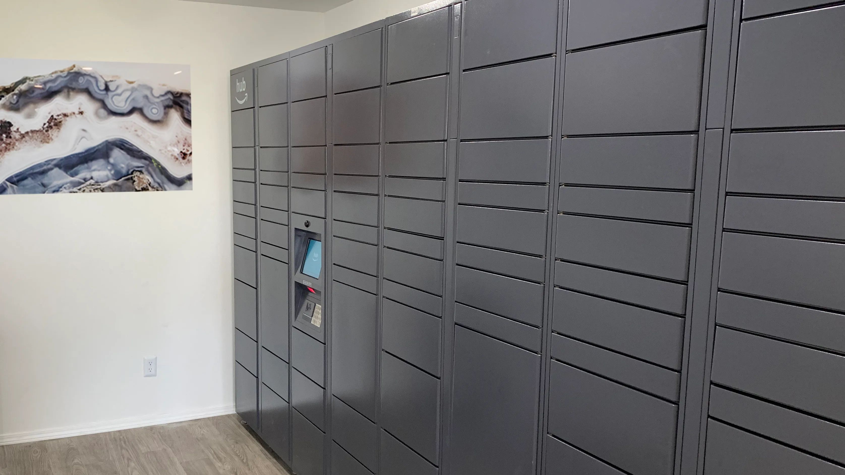 Convenience at your fingertips: our Amazon Hub package locker is here to safely receive and store all your packages with ease.