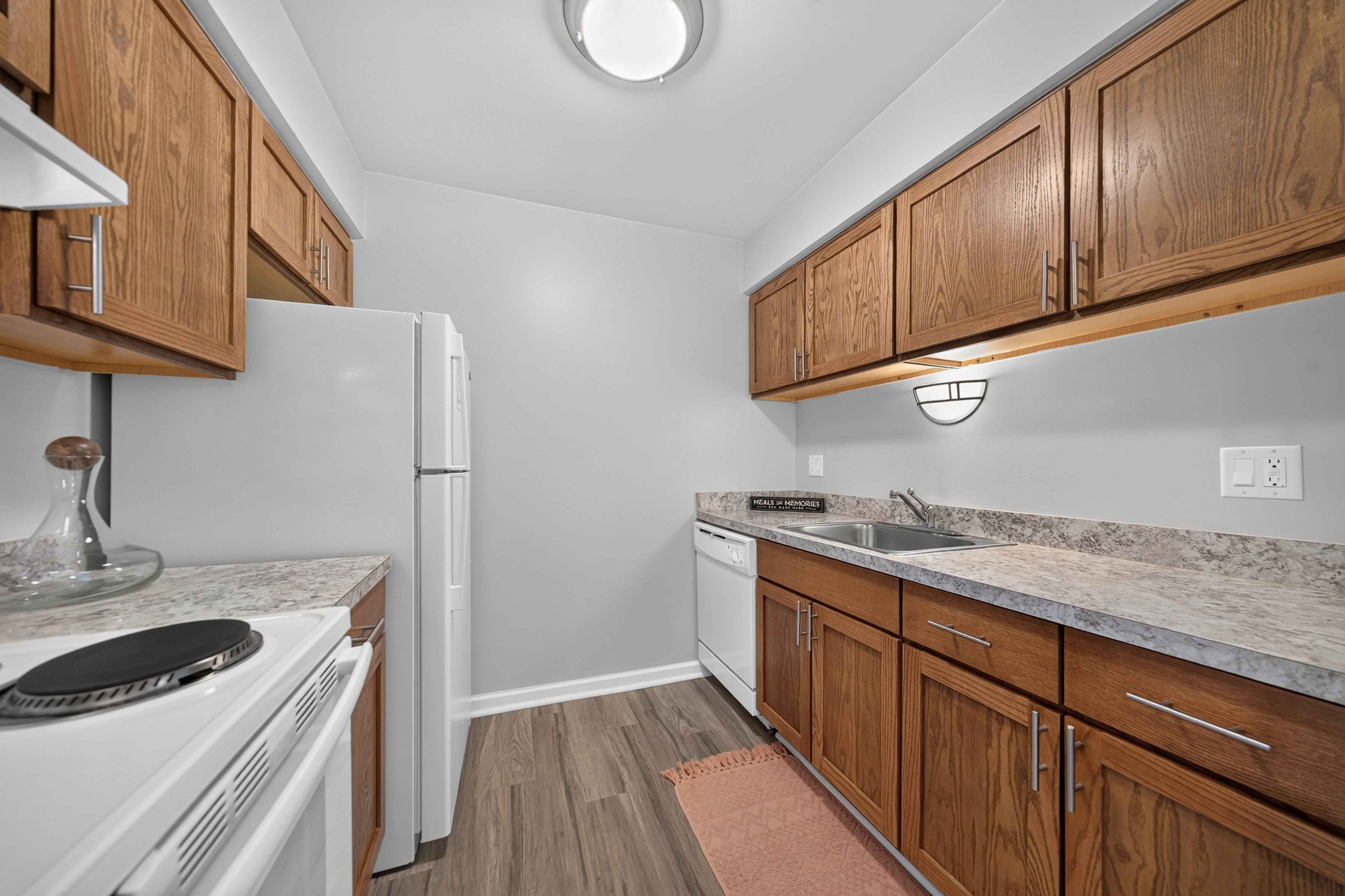 Spacious Kitchen at Lakeside Village Apartments in Clinton Township, MI
