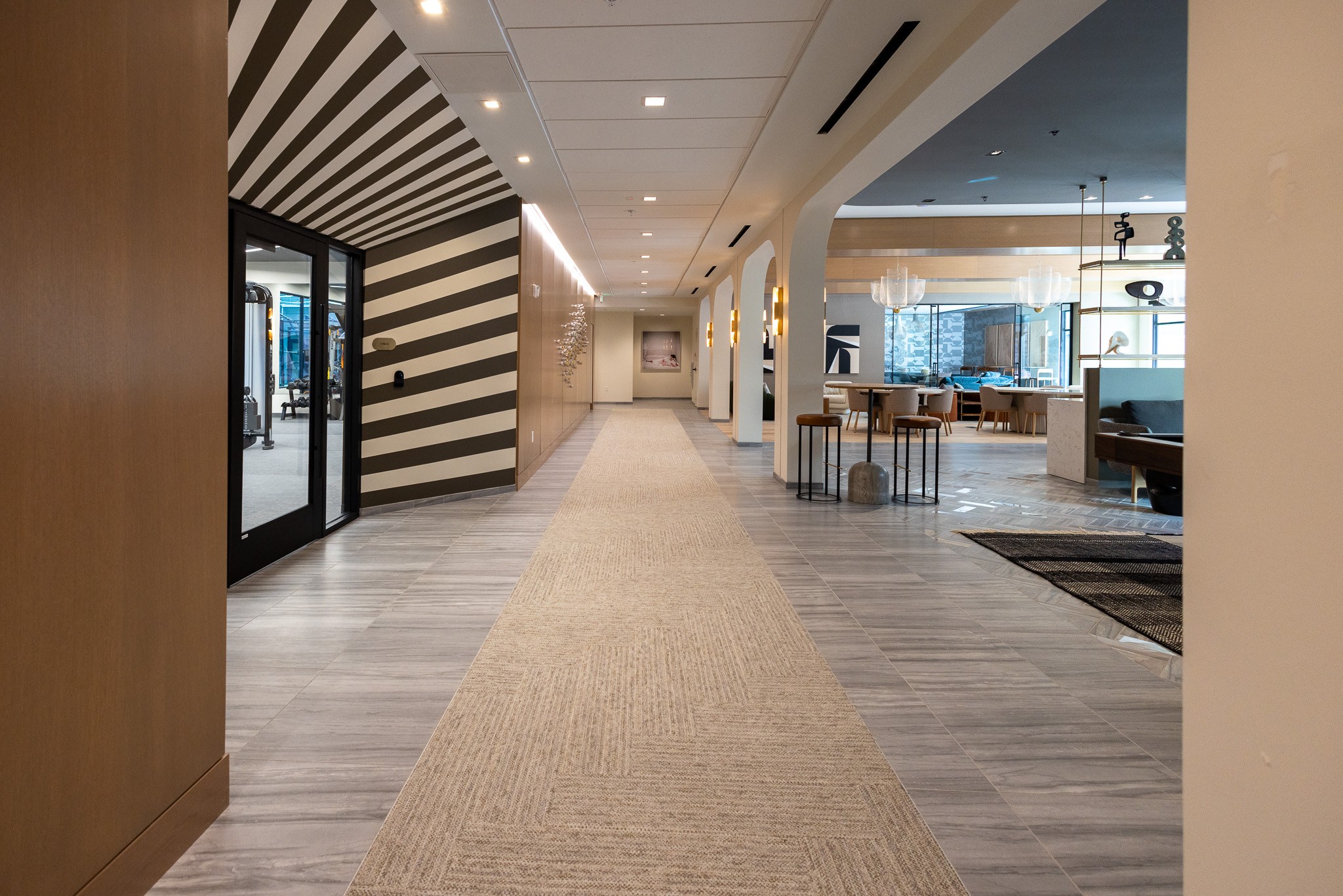 hallway to club room