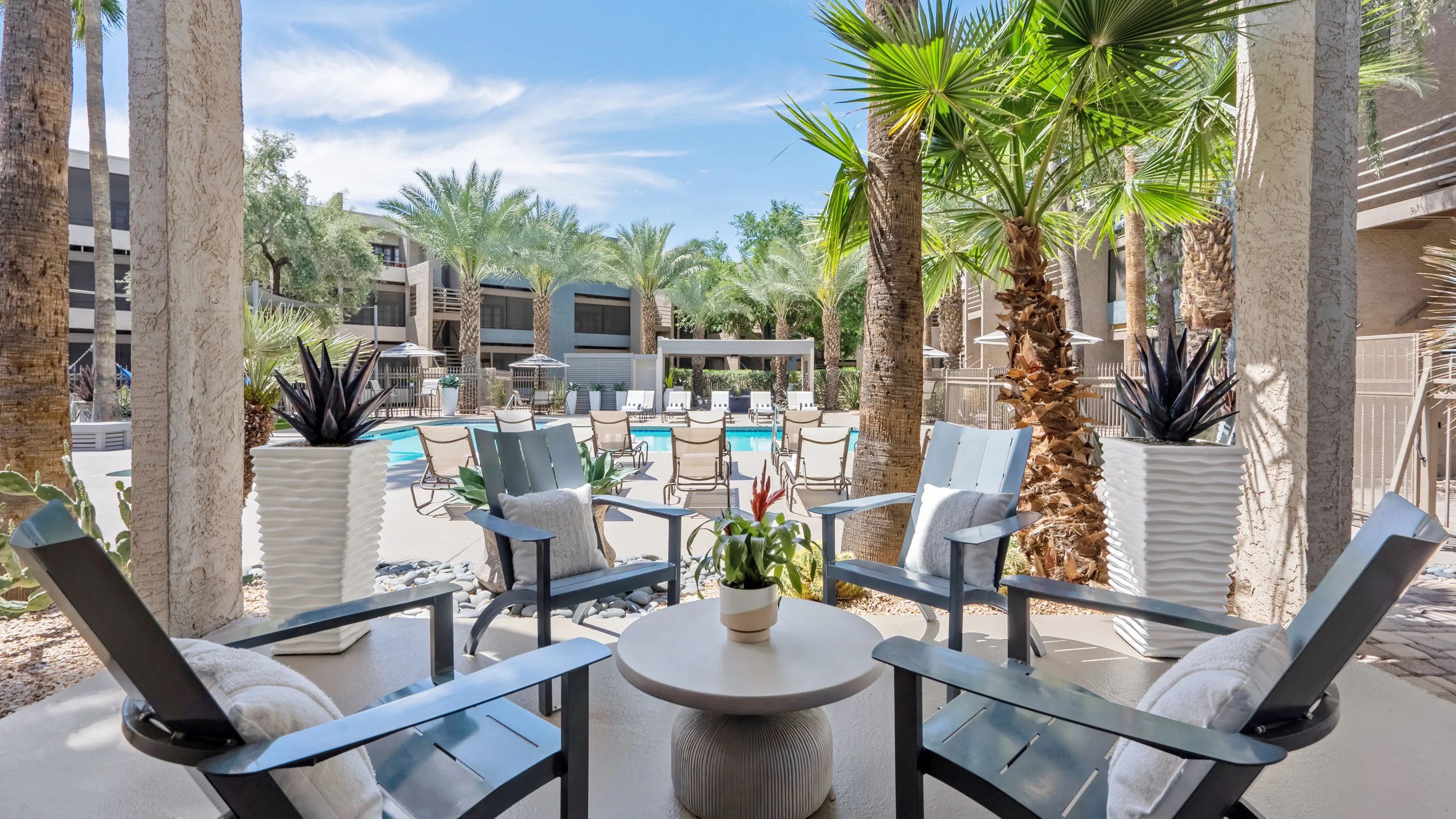 Chose from an abundance of poolside seating, from sun-drenched decks to take in the rays or shady sanctuaries for a cool reprieve.