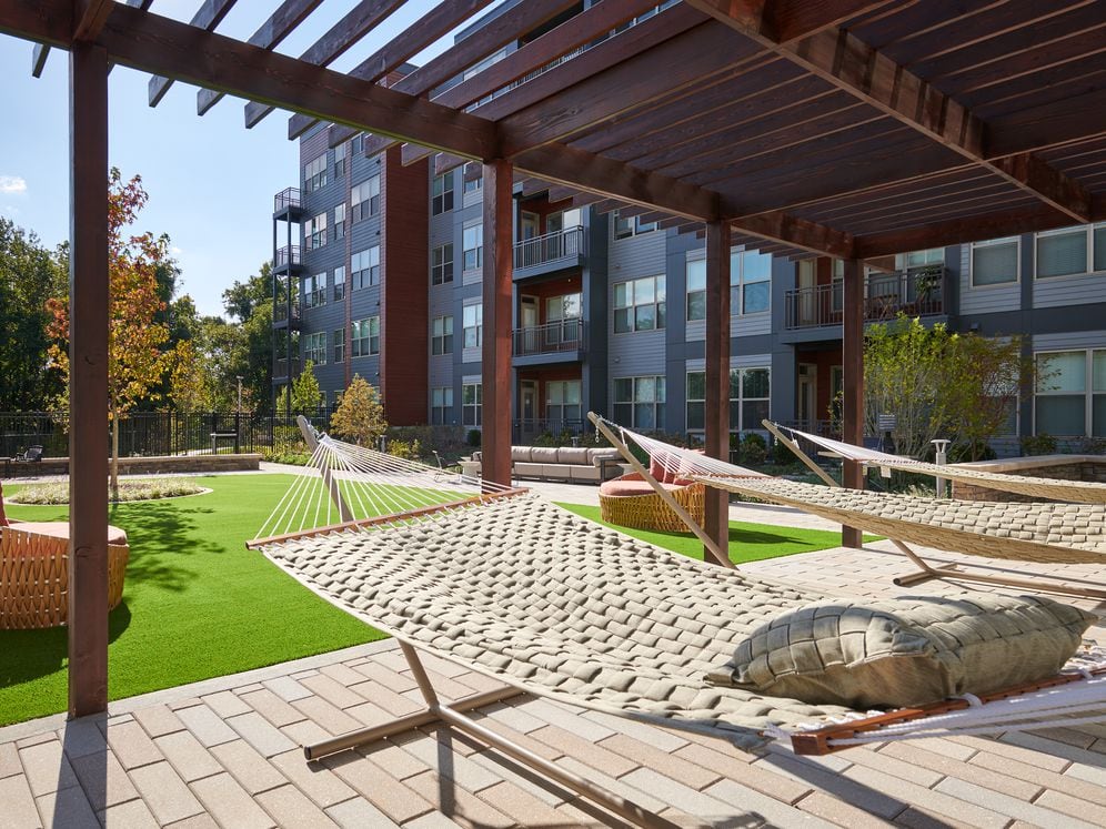 Courtyard with hammocks