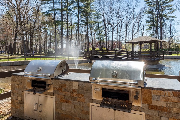 Enjoy summer cookouts at your grill station in front of the water
