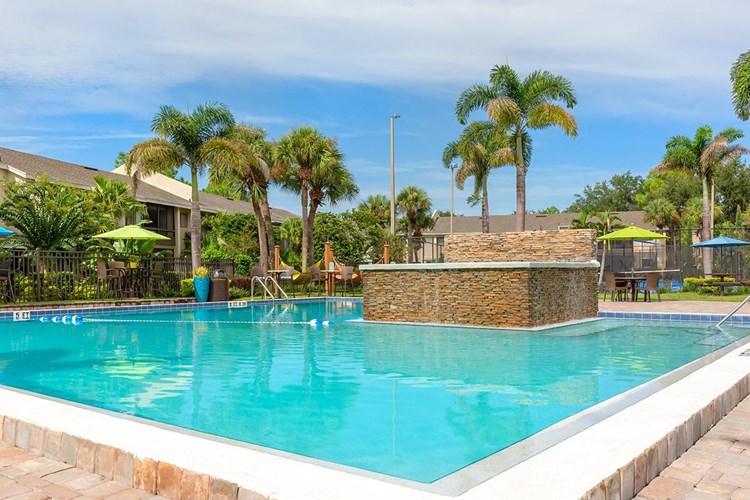 Take a dip in our resort-style pool with waterfall.