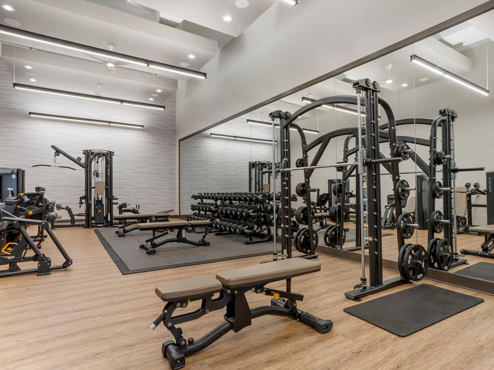 Fitness center with strength equipment