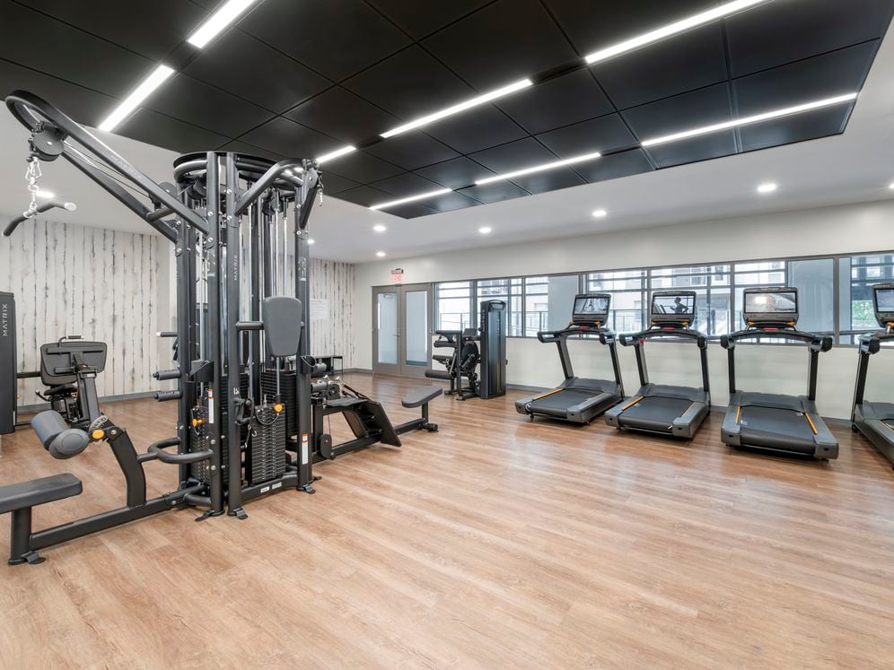 Fitness center with strength and cardio equipment