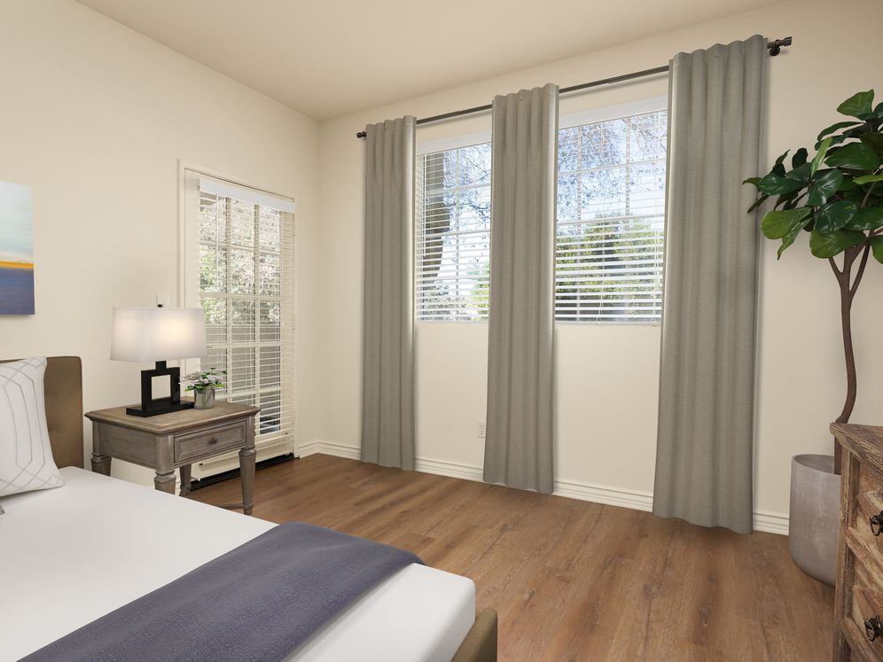 Renovated Package I bedroom with hard surface flooring