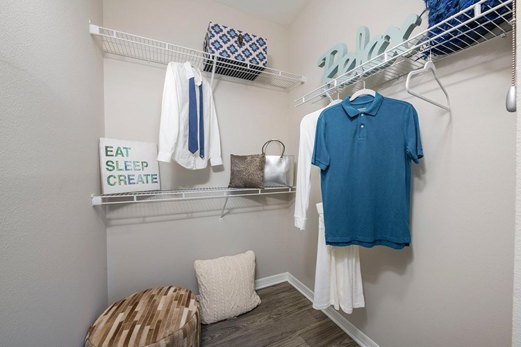 Guest bedrooms also feature spacious closets with built-in organizers. Select rooms have walk-in closets.