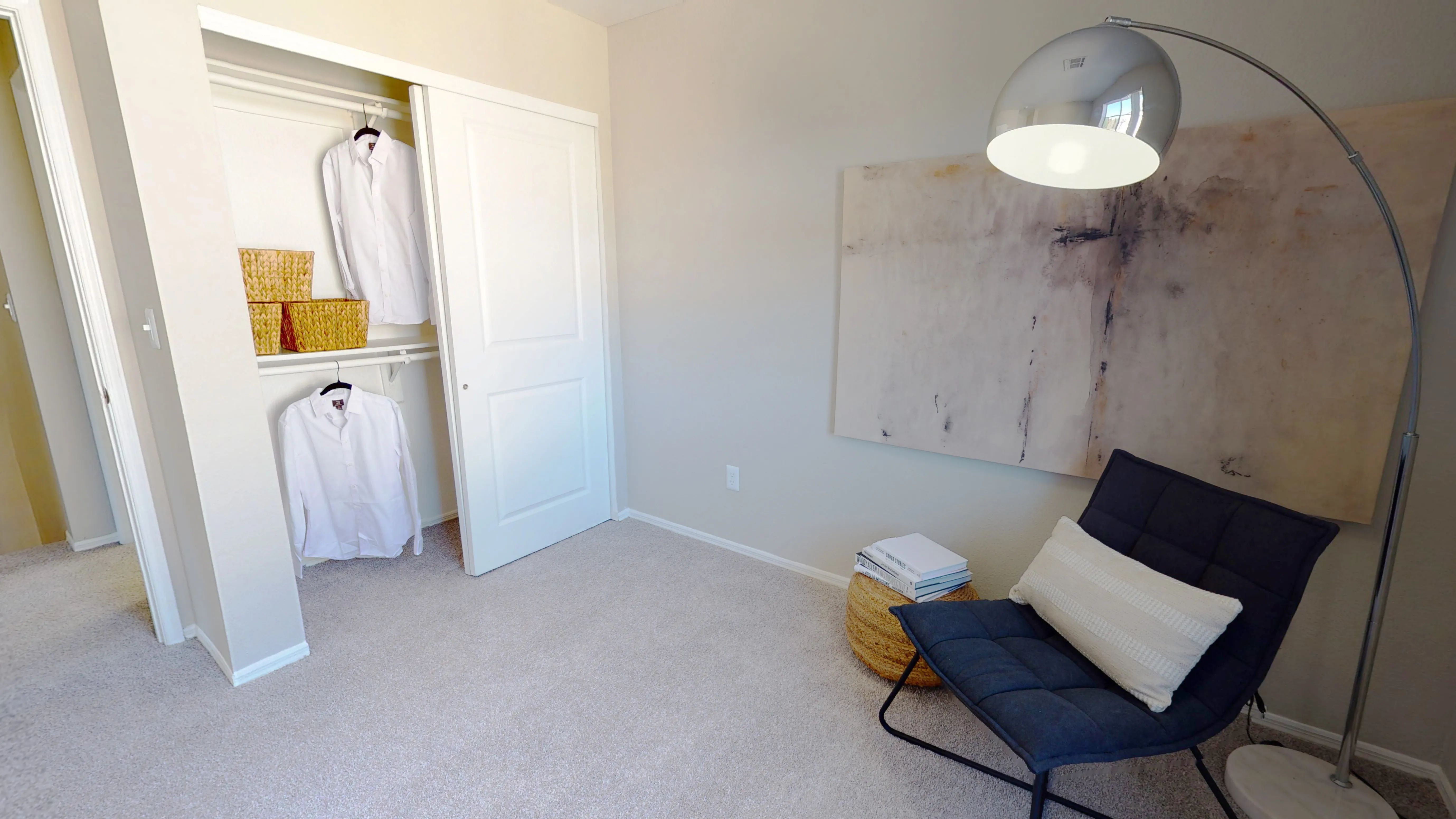 Our guest bedrooms boast ample space with whispers of organization and style.