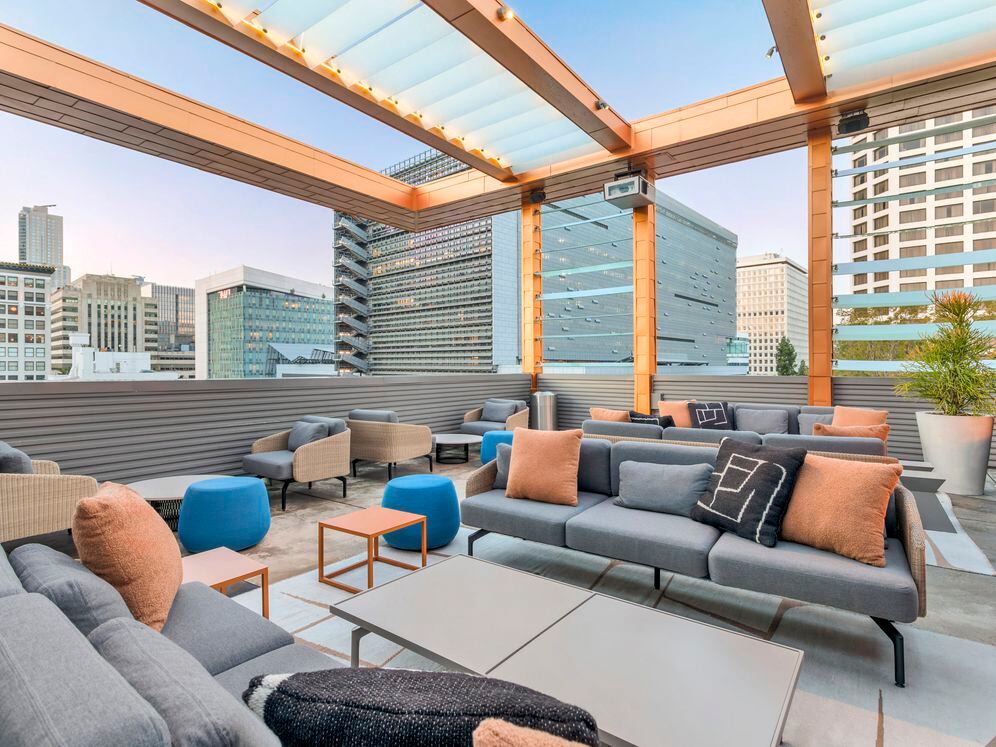 Rooftop with lounge seating
