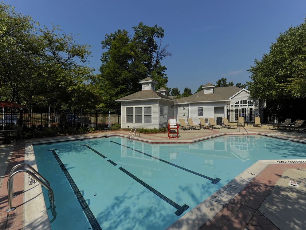 Swimming pool and sundeck with lounge seating