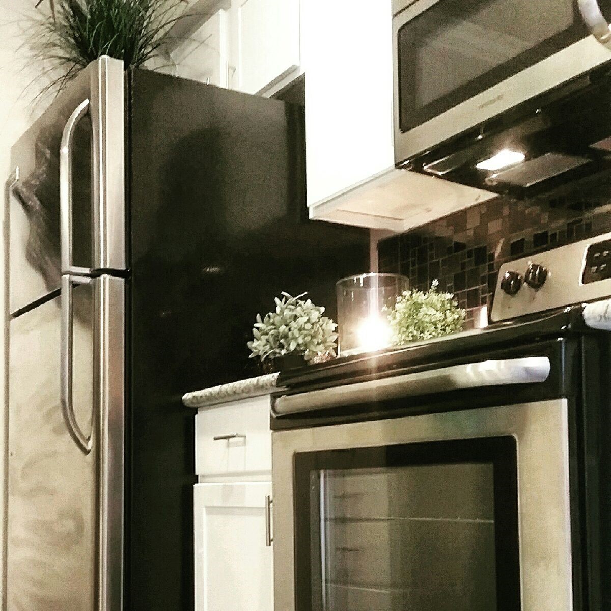 Stainless steel appliances with every upgrade....