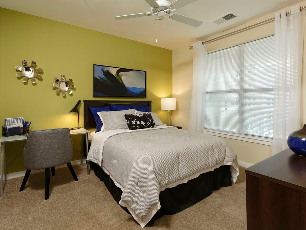Hunt Valley - Finish Package I and II Carpeted bedroom with ceiling fan