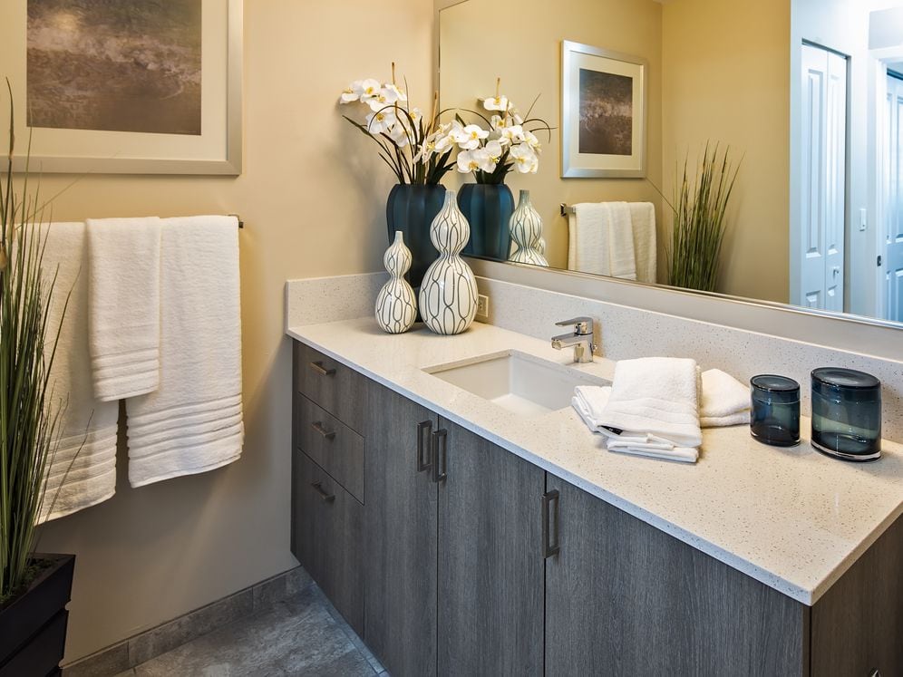 Bathroom with quartz countertop