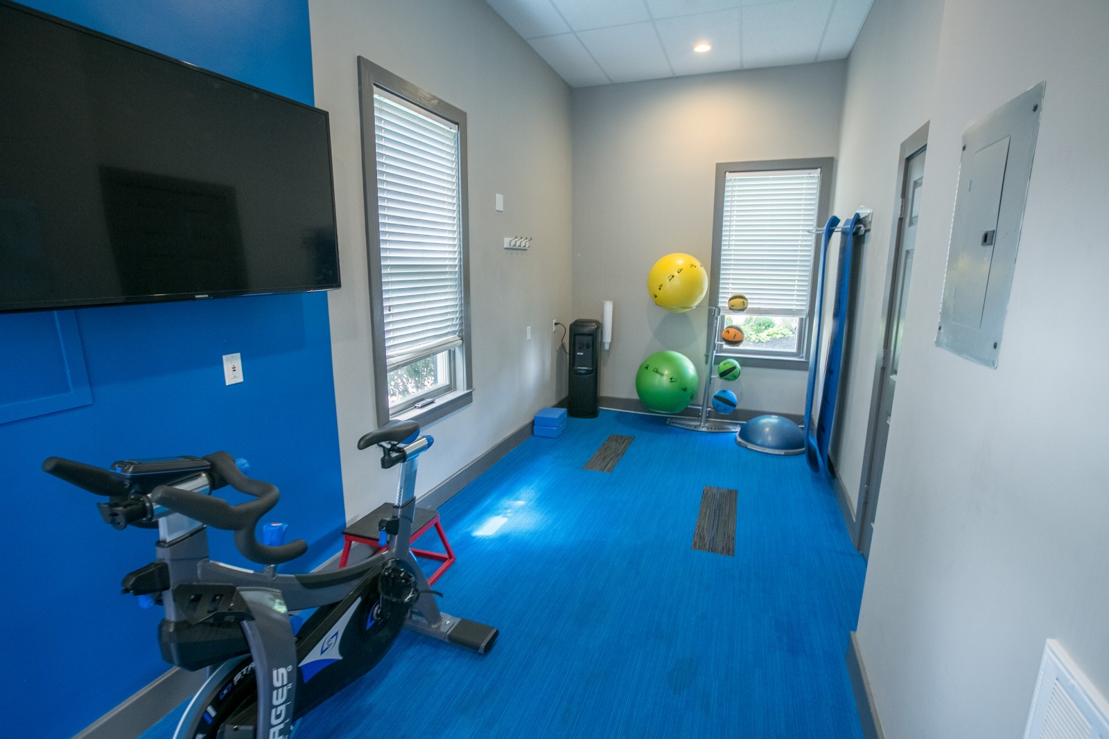 Yoga and spin studio at The Residence at Barrington in Aurora, Ohio