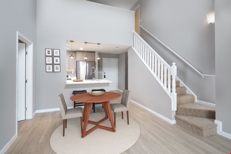 Premier Finish kitchen and dining area with hard surface flooring