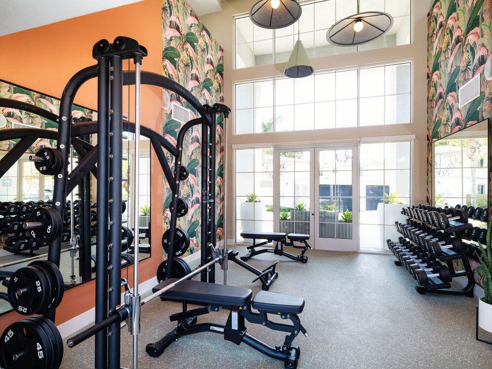 Fitness center with strength equipment