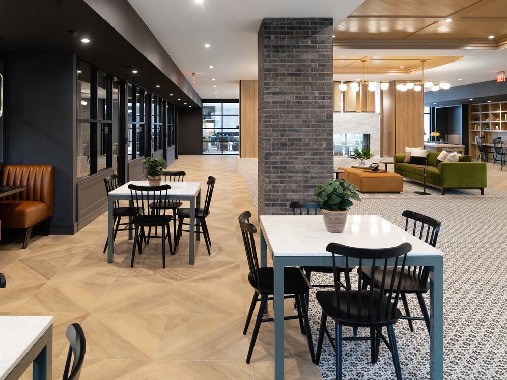 Lobby and leasing area with ample seating