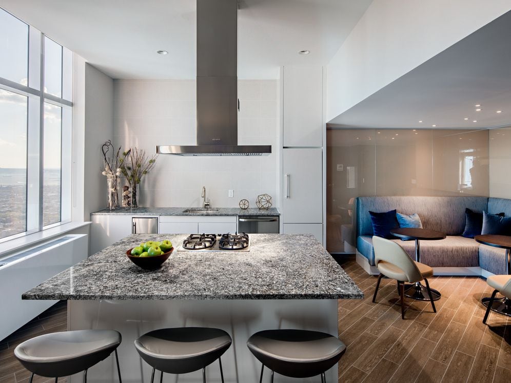 Resident lounge with entertaining kitchen