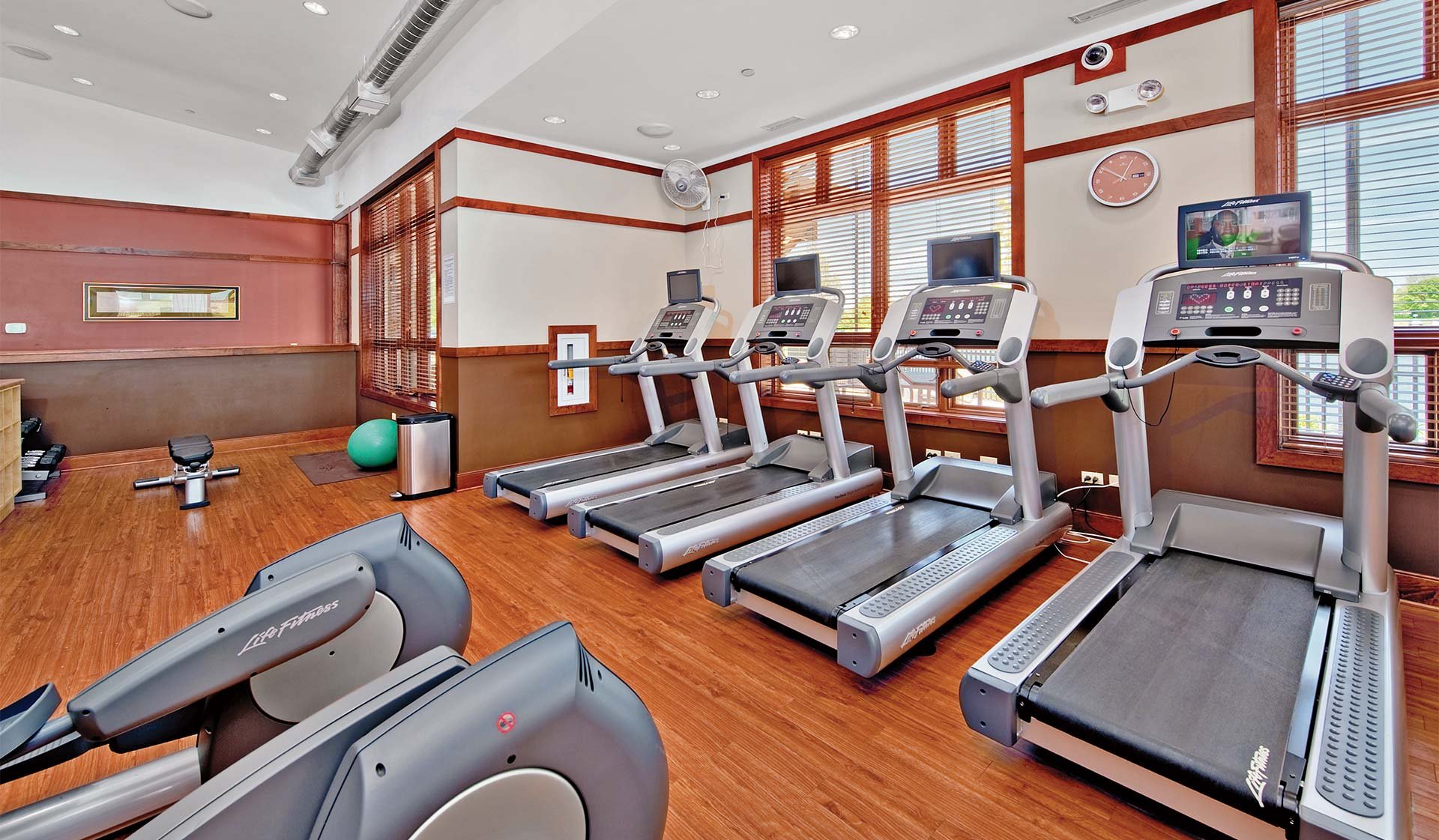 24-hour fitness center with high-end equipment