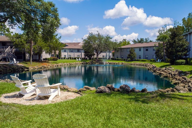 Enjoy a nice tranquil setting by the pond.