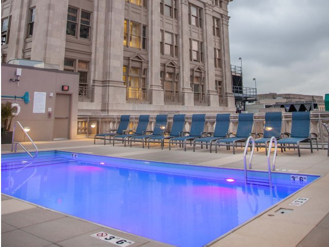 Sparkling Rooftop Swimming Pool with Panoramic City Views
