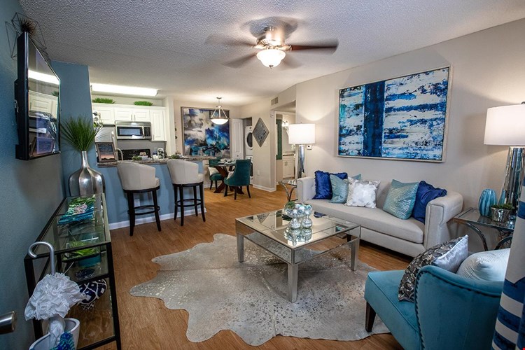 Your open floor plan layout also features a separate dining area and breakfast bar off of the kitchen.