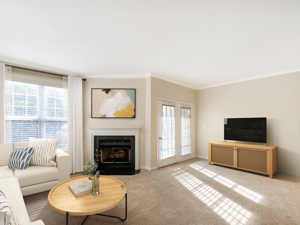 Renovated Package I living room with carpet