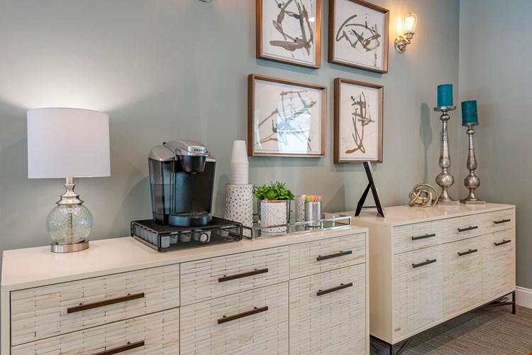 Come on into the resident clubhouse for some complimentary coffee.