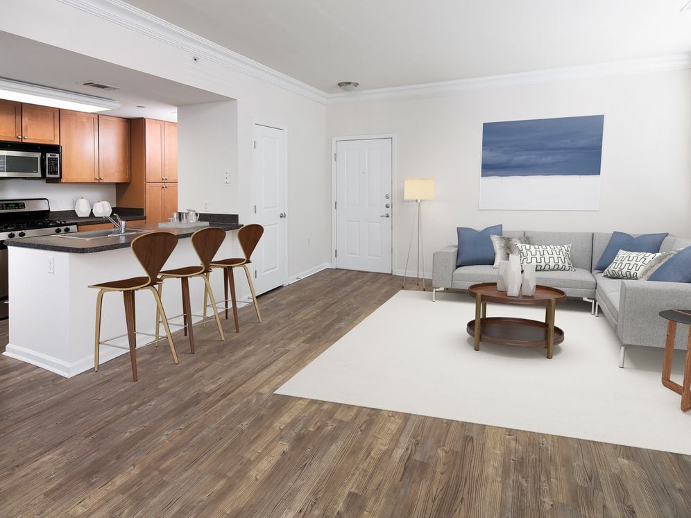 Finish Package I kitchen and living areas with hard surface flooring