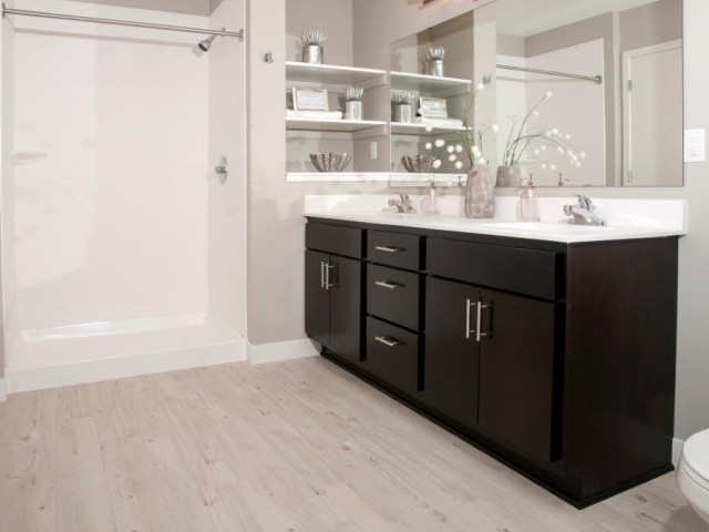 Master Bath with Dual Vanity and Built-ins