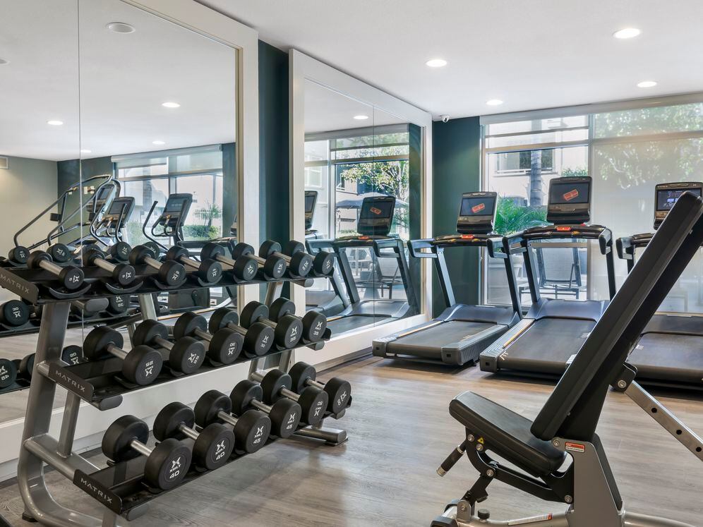 Fitness center with strength and cardio equipment
