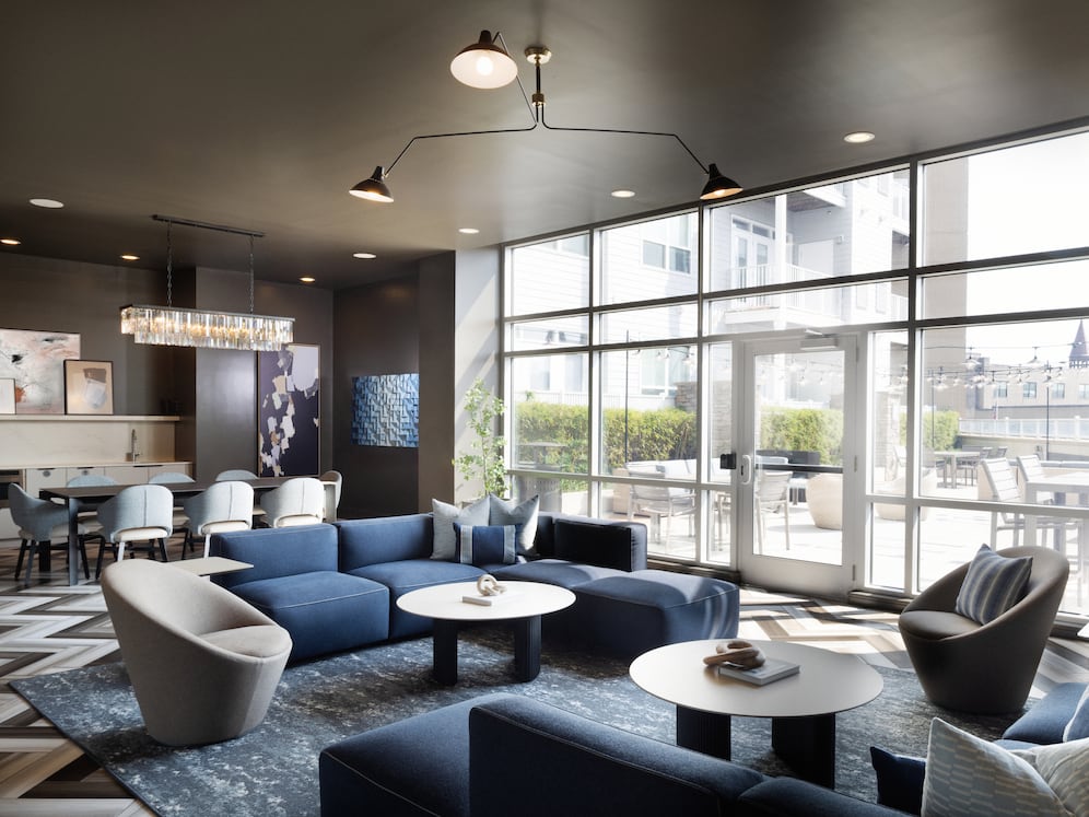 Resident lounge with entertaining kitchenette and ample seating