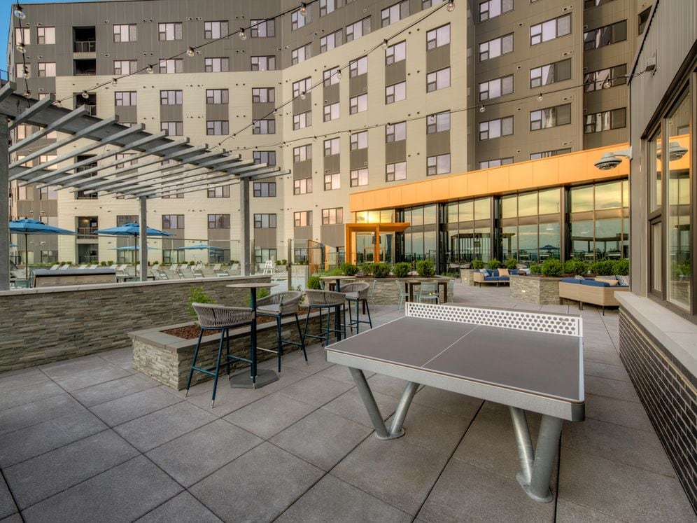 Outdoor gaming area and seating