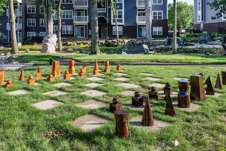 Play a game of giant chess while enjoying the lush landscaped courtyards