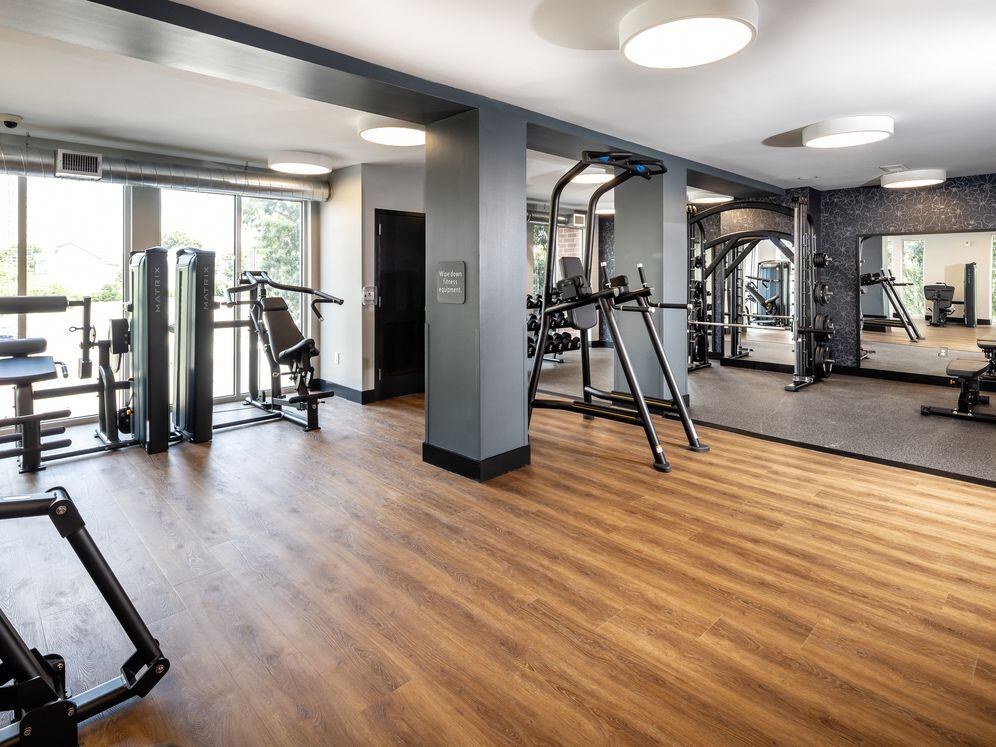 Fitness center with strength equipment