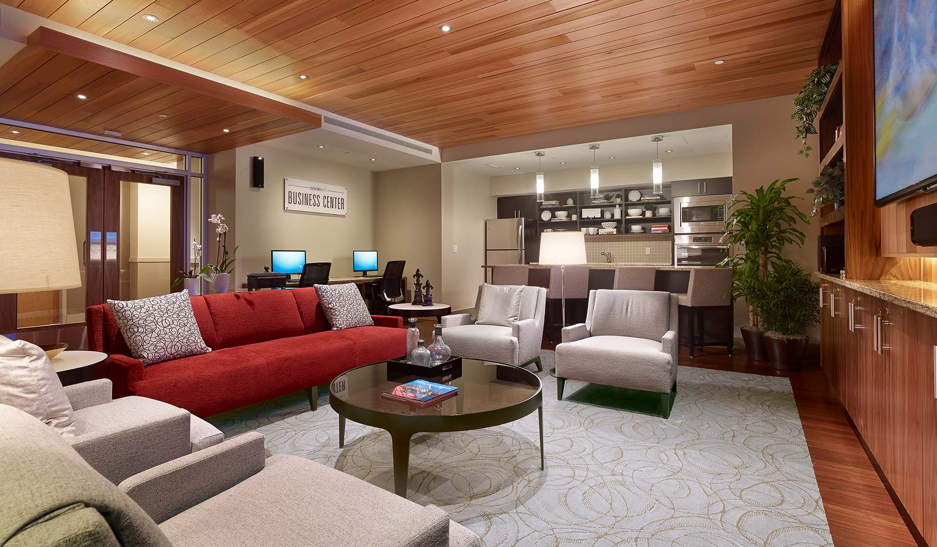 Clubhouse with resident lounge, business area and community kitchen