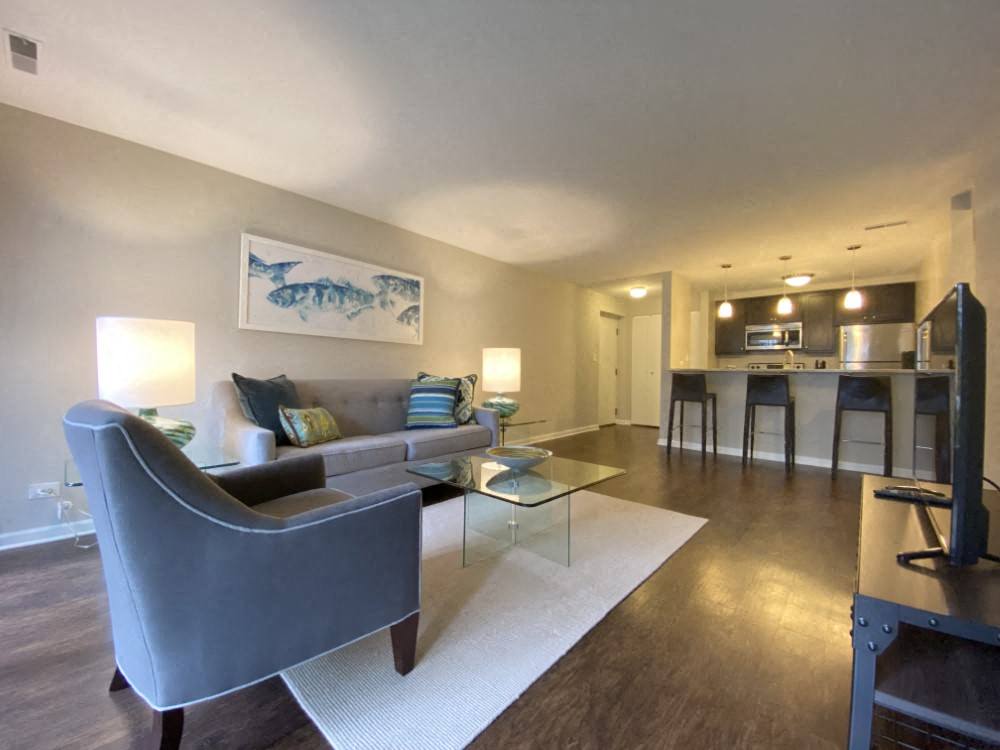 Rich flooring and open layout