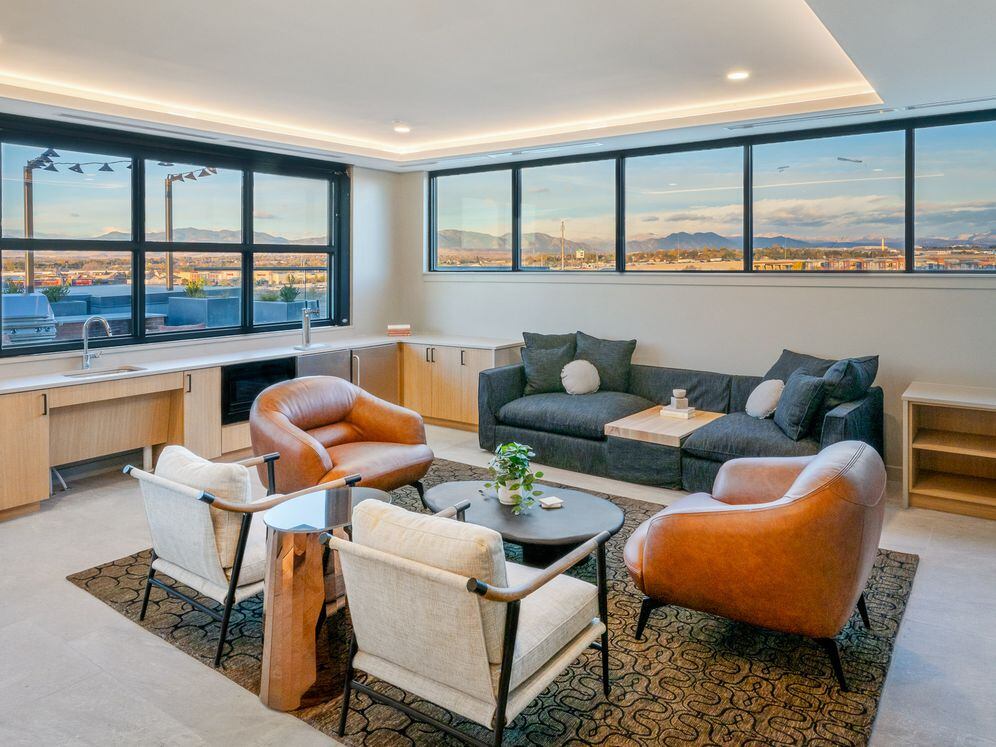 Indoor rooftop lounge