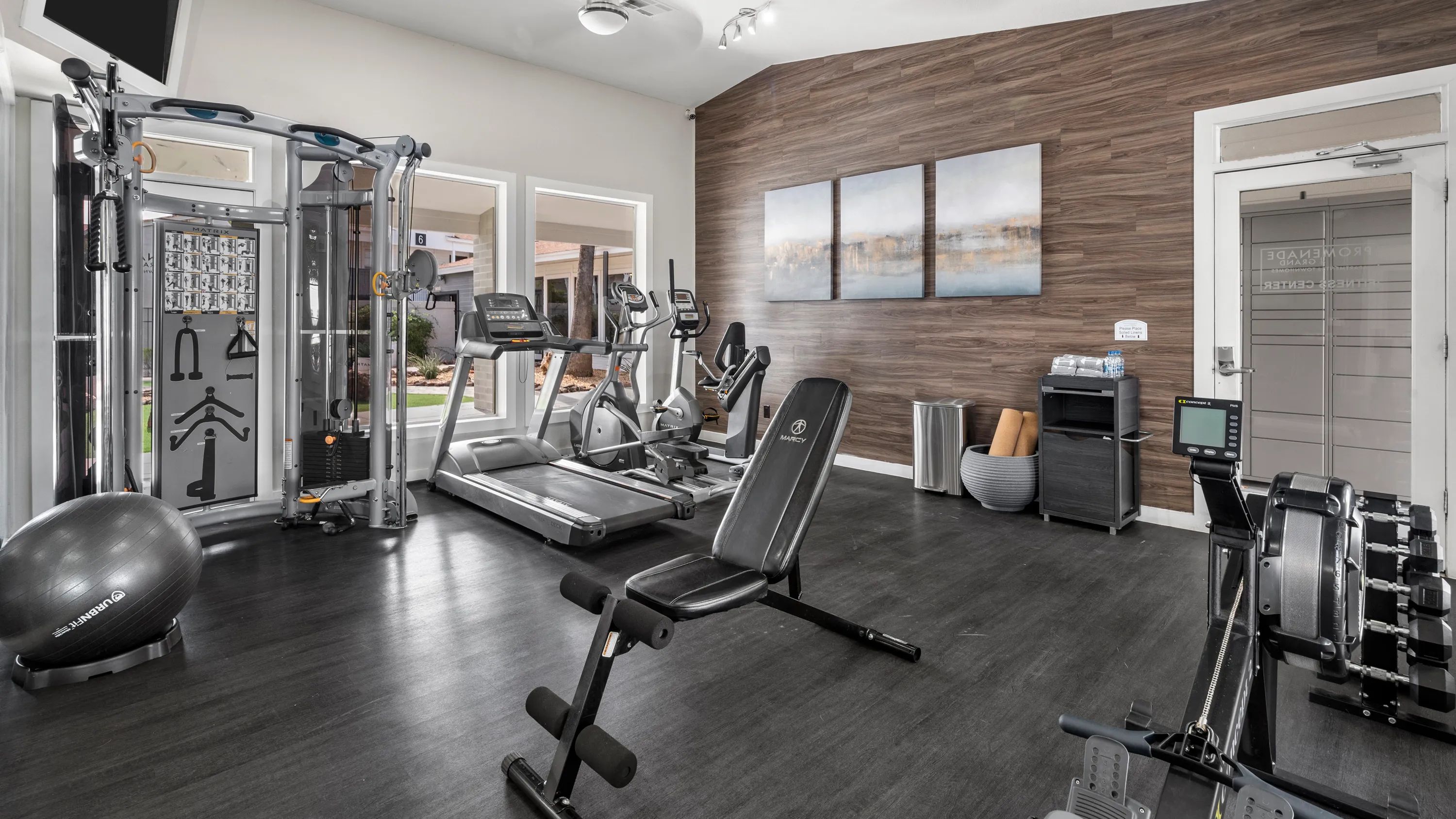 Enjoy multiple cardio and strength training options offered to our residents for an efficient workout at home. 