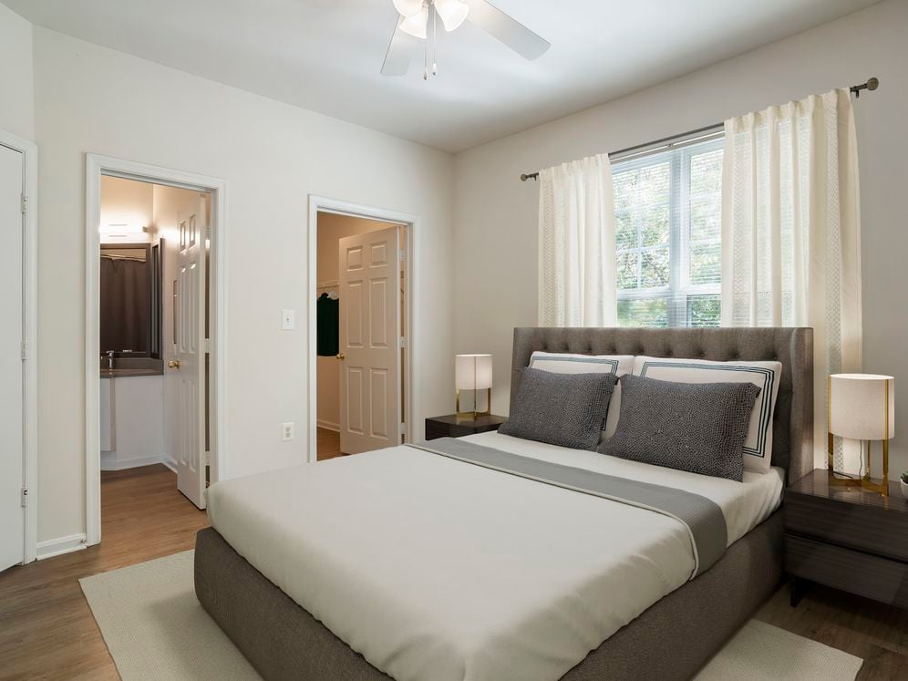 Renovated Package II bedroom with hard surface flooring