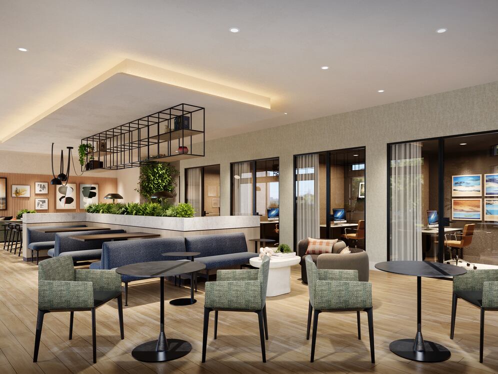 Phase II work lounge (rendering)