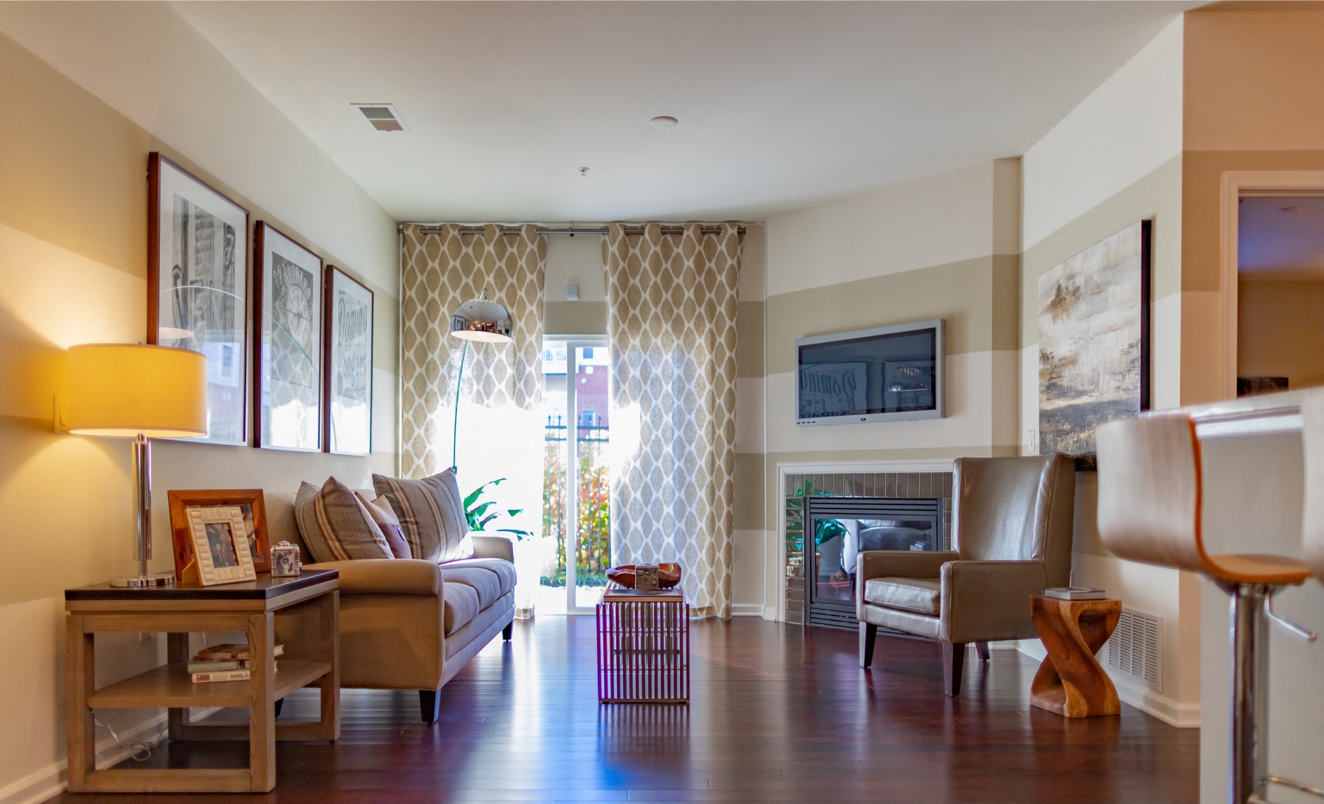 Large Living Rooms with Fireplaces and Bamboo Floors