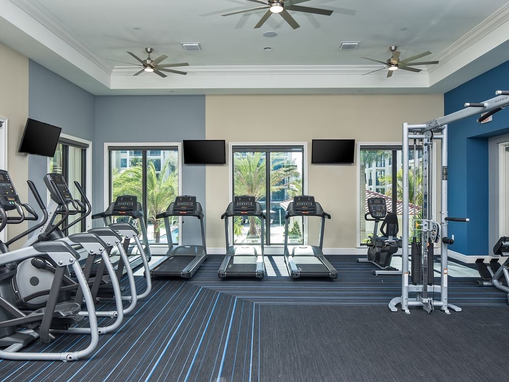 Fitness center with cardio and strength equipment