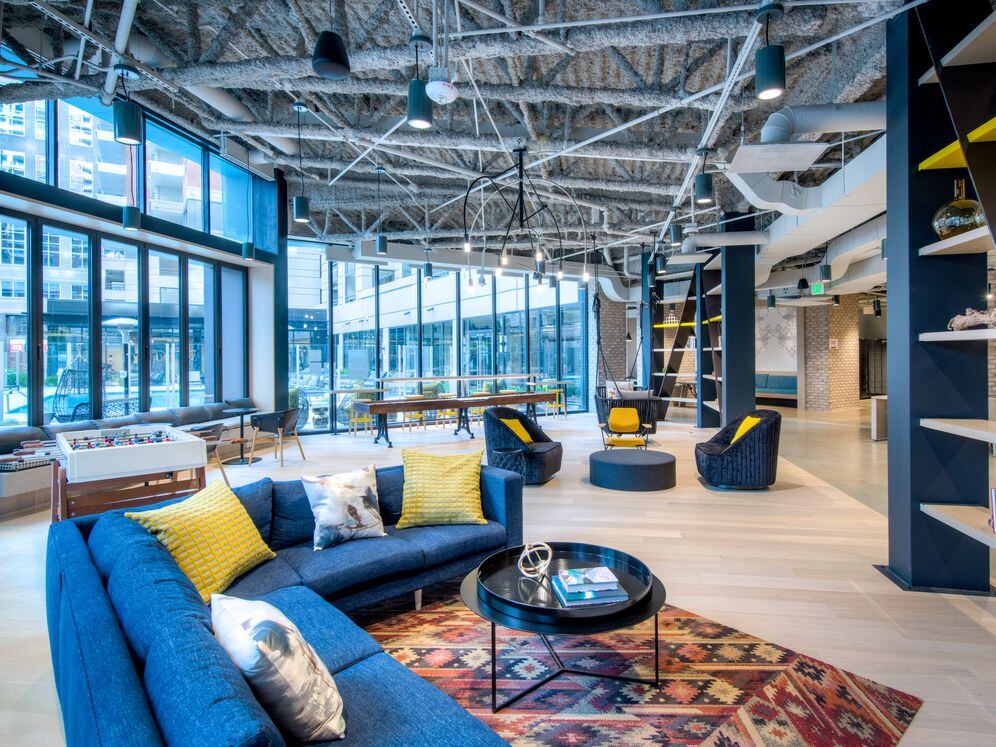 Chill lounge with gaming and seating