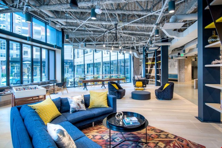 Chill lounge with gaming and seating