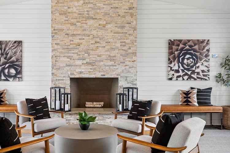 Unwind by our fireplace in the community room and visit our award-winning team!
