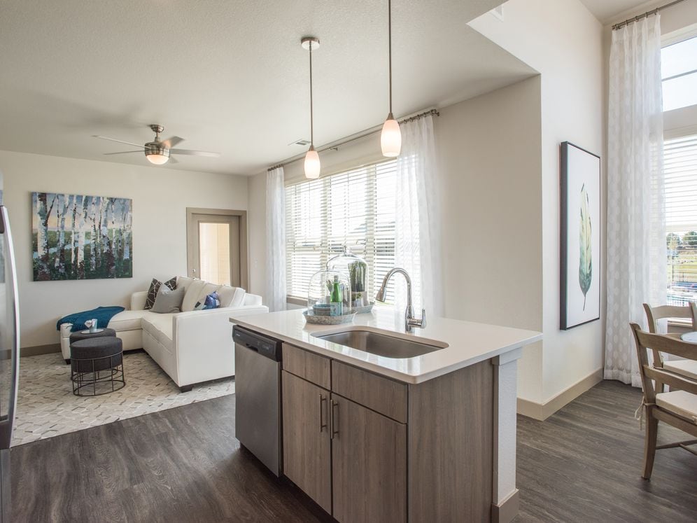 Kitchen and living area