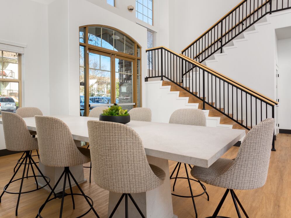 Lobby and Leasing Office with Coworking Spaces